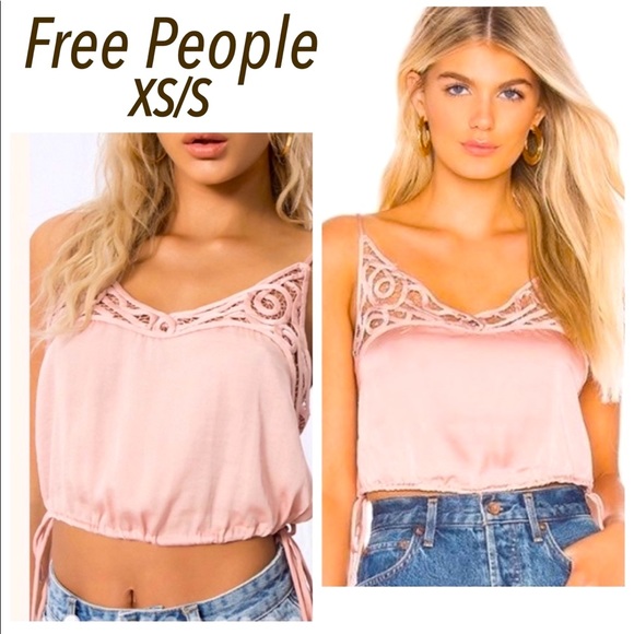 NWT Free People petal pink blouson brami cami soft silk feel spaghetti strap XSS - Picture 2 of 14